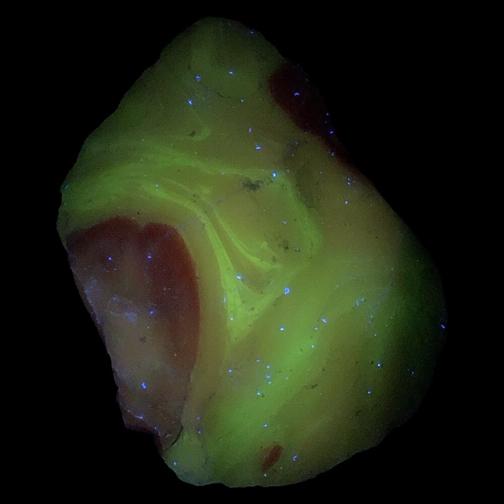Jadeite‎ Lime Pink Art Glass Cullet Manganese Glowing Swirl Slag Glass #4GX114
